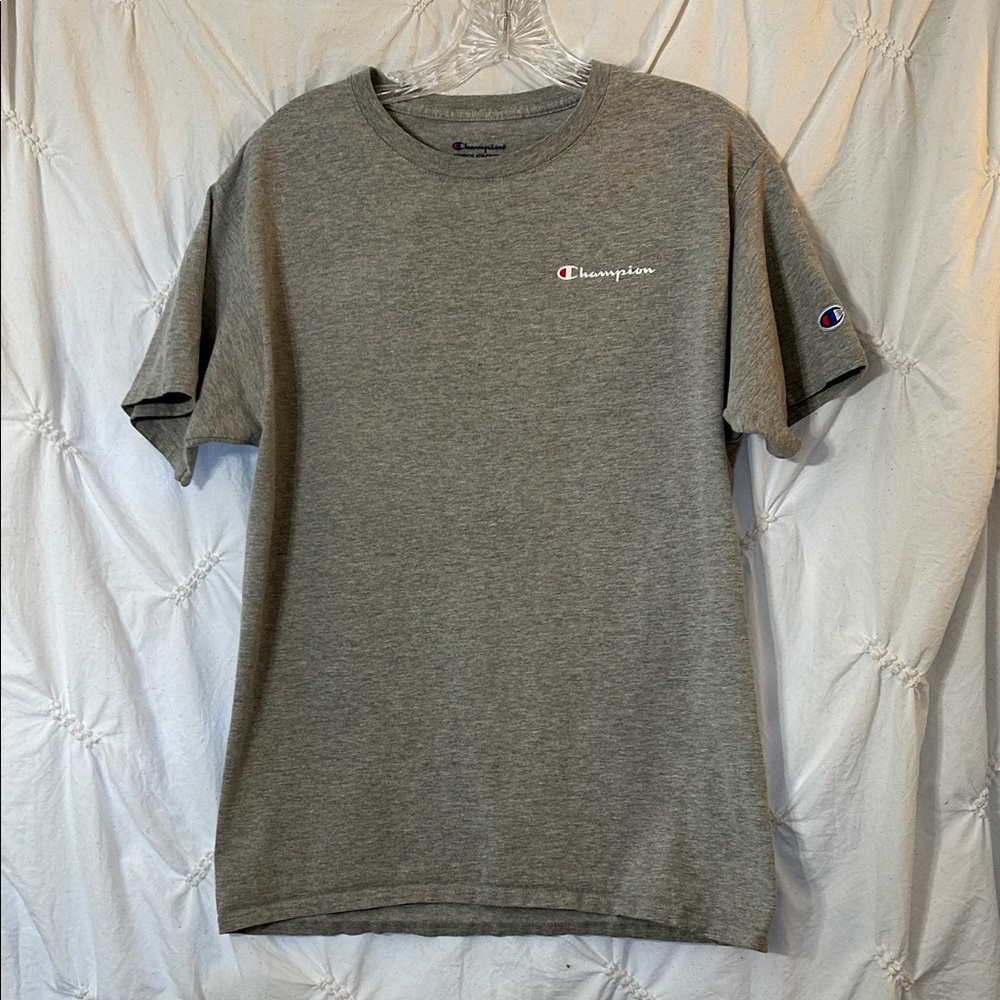 Champion Men's Heather Gray Short Sleeve Tee-Size medium - Picture 2 of 6